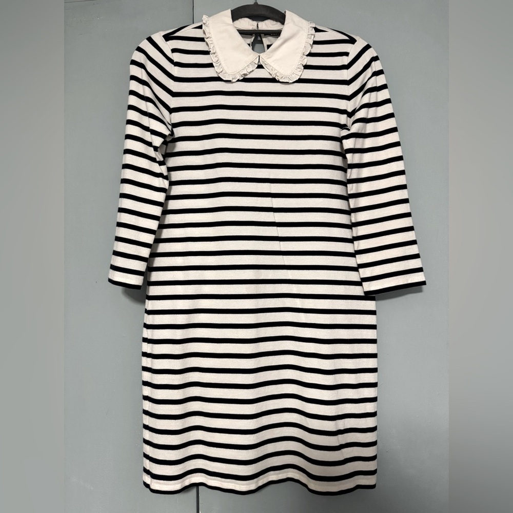 Kate Spade Black and White Sheath Dress with Peter Pan Collar
